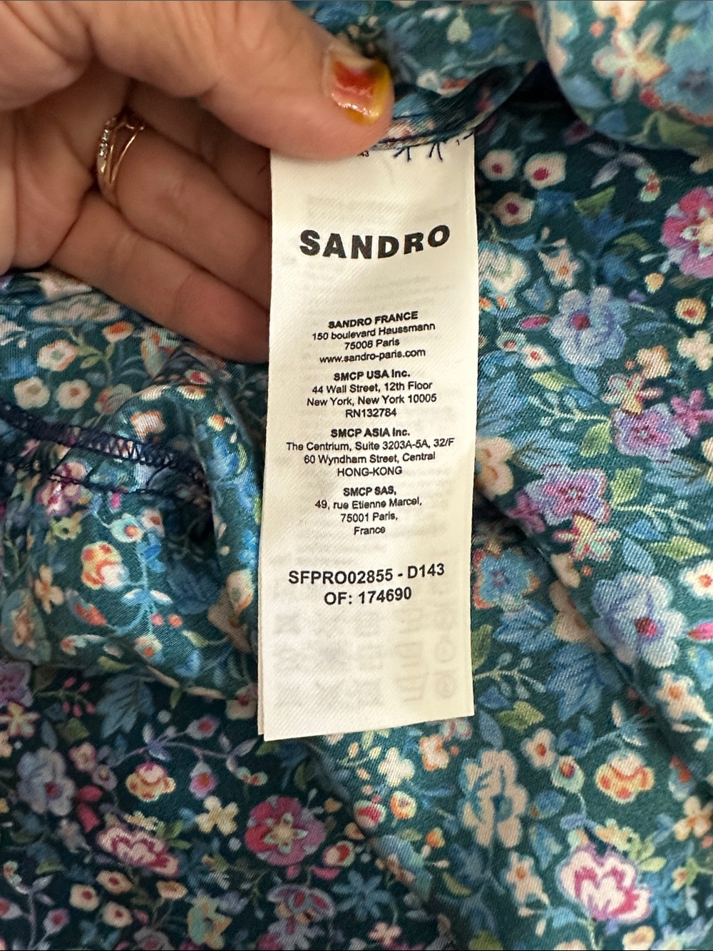 Sandro Blue Floral Maxi Dress with Puff Sleeves - Picture 10 of 14
